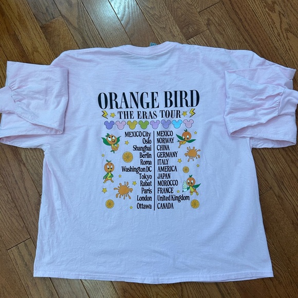 Pink long sleeve t shirt, Orange Bird Eras Tour, size 2XL - Picture 3 of 7
